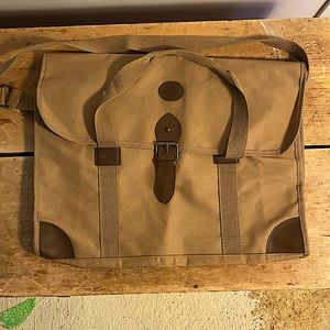 Ralph Lauren Weekend Bag. Tan Canvas/Brown leather